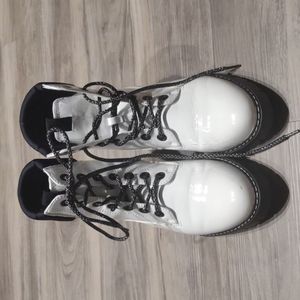 White Combat Boots